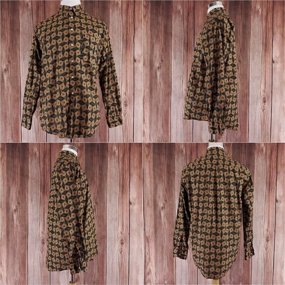 Gitman Bros Mens Size Large Multicolor Geometric Long Sleeve Button Up Shirt - Picture 3 of 14